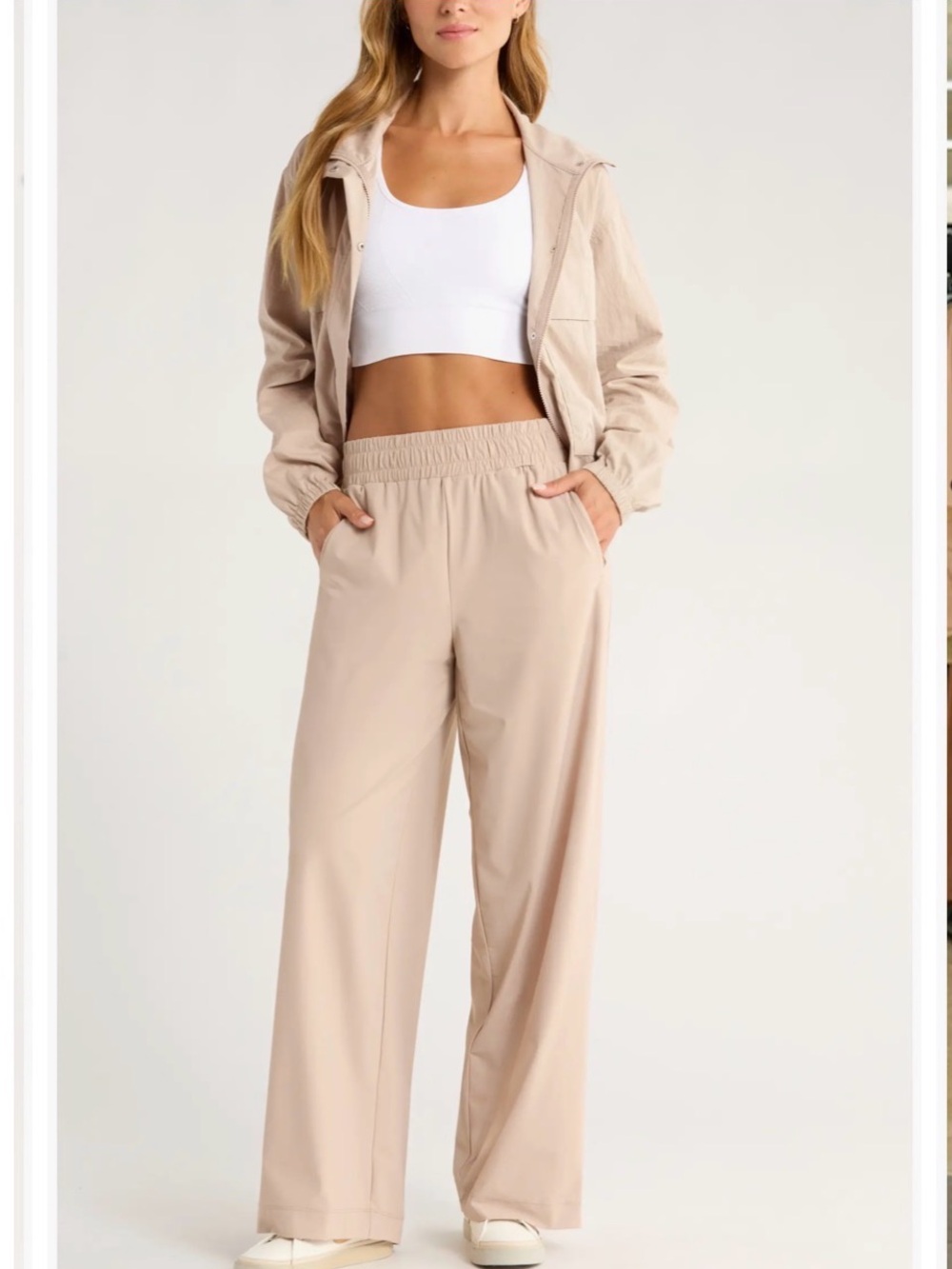 Zella Wide Leg Pants Size M | Zella Transit Wide Leg Pants Tan Zella Pants